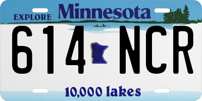 MN license plate 614NCR