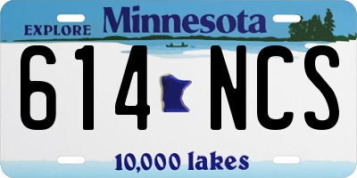 MN license plate 614NCS