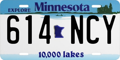 MN license plate 614NCY