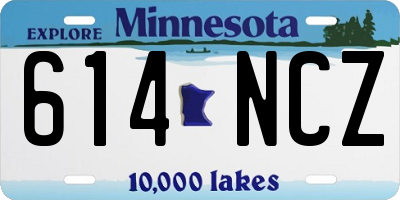MN license plate 614NCZ