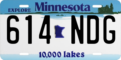 MN license plate 614NDG