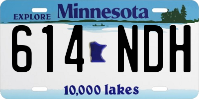 MN license plate 614NDH