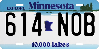 MN license plate 614NOB