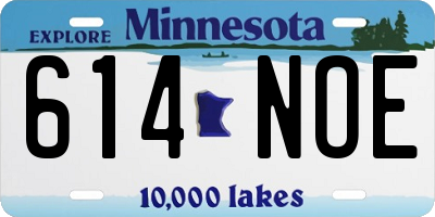 MN license plate 614NOE