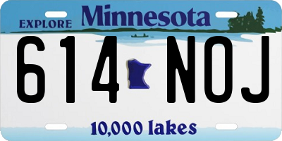 MN license plate 614NOJ