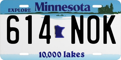 MN license plate 614NOK