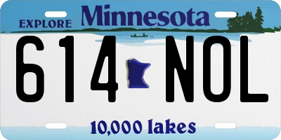 MN license plate 614NOL