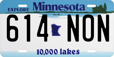 MN license plate 614NON