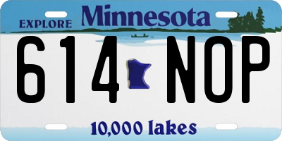 MN license plate 614NOP