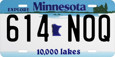 MN license plate 614NOQ