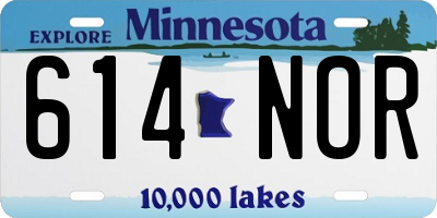 MN license plate 614NOR