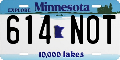 MN license plate 614NOT