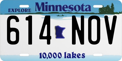 MN license plate 614NOV