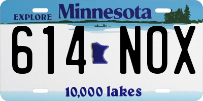 MN license plate 614NOX