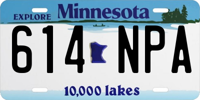 MN license plate 614NPA