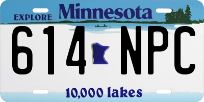 MN license plate 614NPC