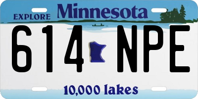 MN license plate 614NPE