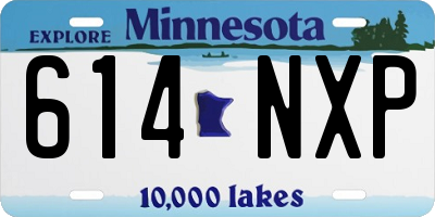 MN license plate 614NXP