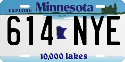 MN license plate 614NYE
