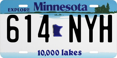 MN license plate 614NYH