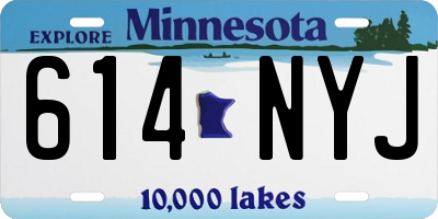 MN license plate 614NYJ