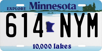 MN license plate 614NYM