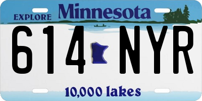 MN license plate 614NYR