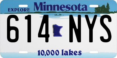 MN license plate 614NYS