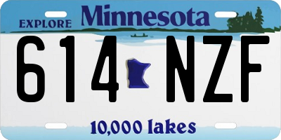 MN license plate 614NZF