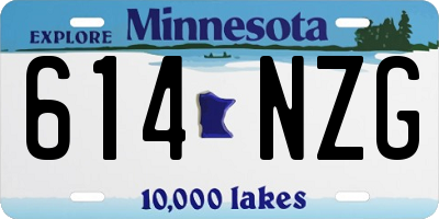 MN license plate 614NZG
