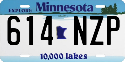 MN license plate 614NZP