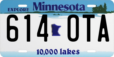 MN license plate 614OTA
