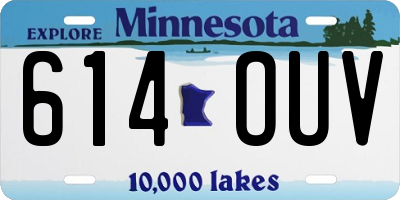 MN license plate 614OUV