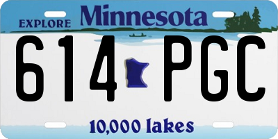 MN license plate 614PGC