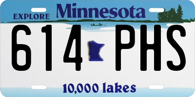 MN license plate 614PHS