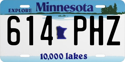 MN license plate 614PHZ