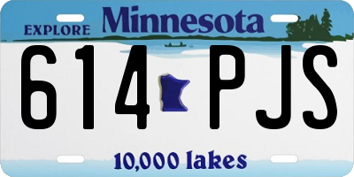 MN license plate 614PJS