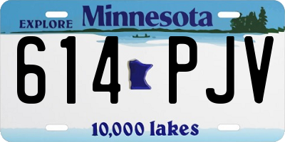 MN license plate 614PJV