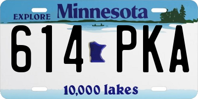 MN license plate 614PKA
