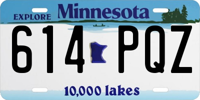 MN license plate 614PQZ