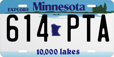 MN license plate 614PTA