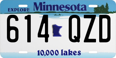 MN license plate 614QZD