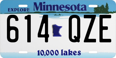MN license plate 614QZE