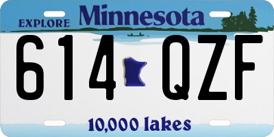 MN license plate 614QZF