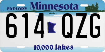 MN license plate 614QZG