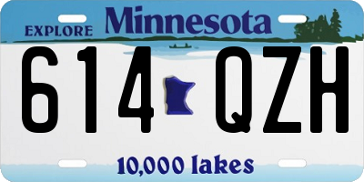 MN license plate 614QZH
