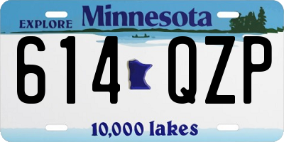 MN license plate 614QZP