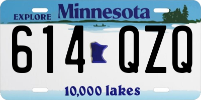 MN license plate 614QZQ