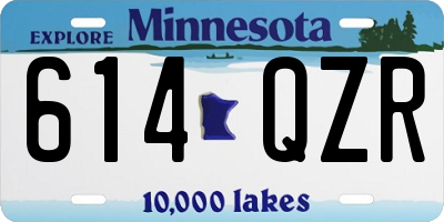 MN license plate 614QZR