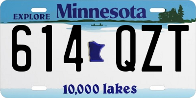 MN license plate 614QZT